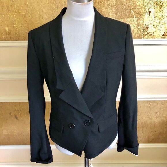 NWT! BCBGMAXAZARIA black 2 buttons blazer S - Picture 1 of 8